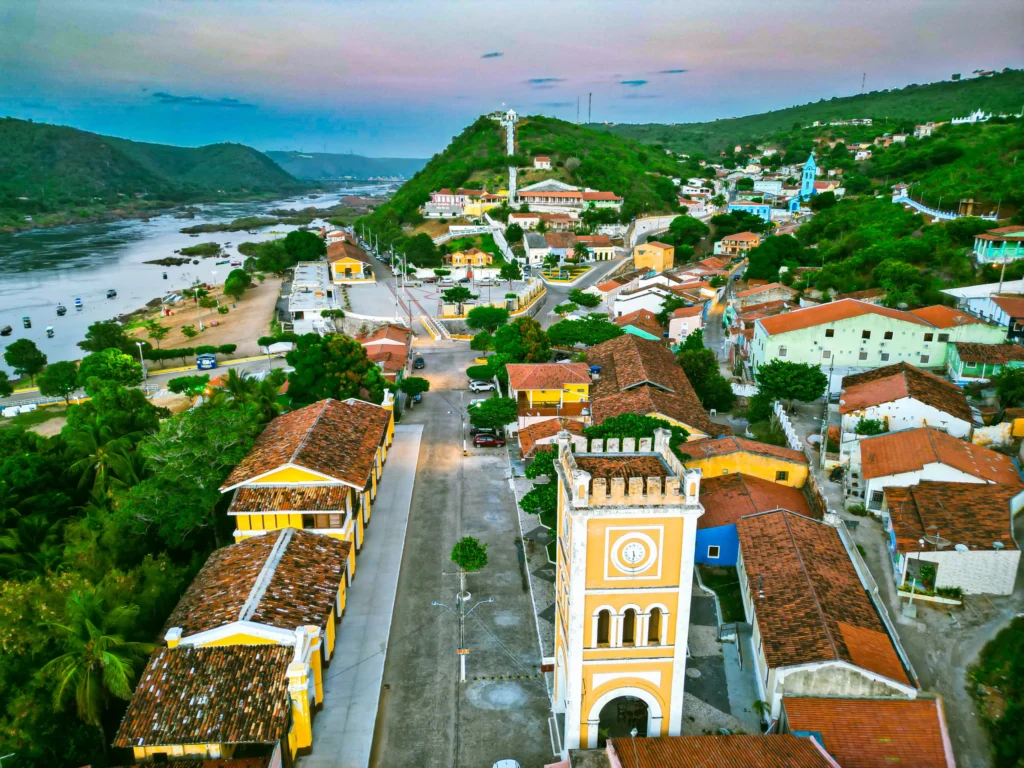 Aerial view of Piranhas, Alagoas.